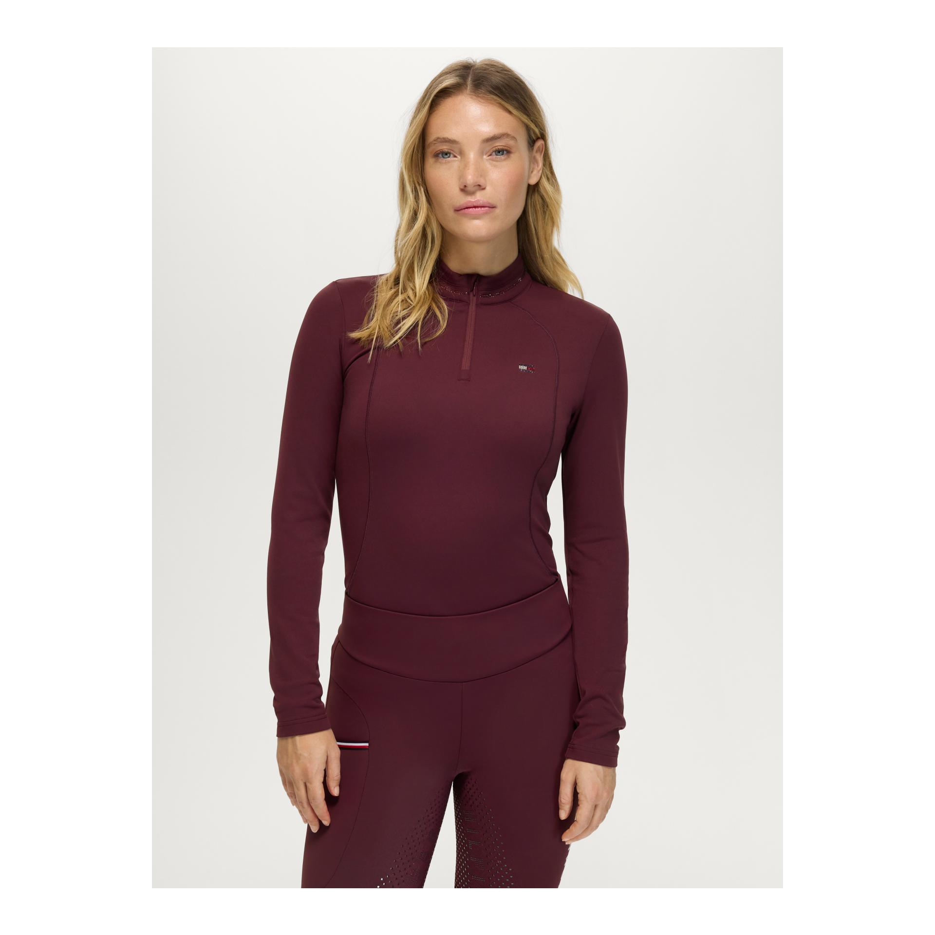 Tommy Hilfiger Equestrian Haut d'entraînement zippé 1/4 avec strass femme Cady