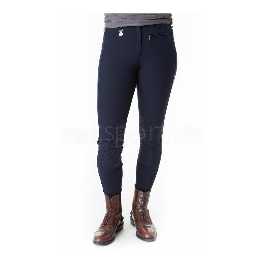Pantalon d’équitation pour enfants Prisca Grip empiècement genoux Enfants – bleu nuit