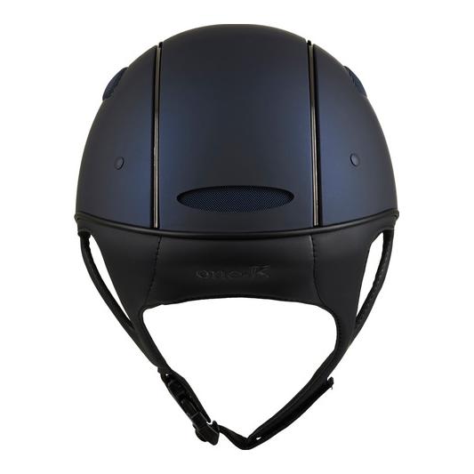 One K Casque d'équitation Defender Pro Matt Chrome Pipe - bleu