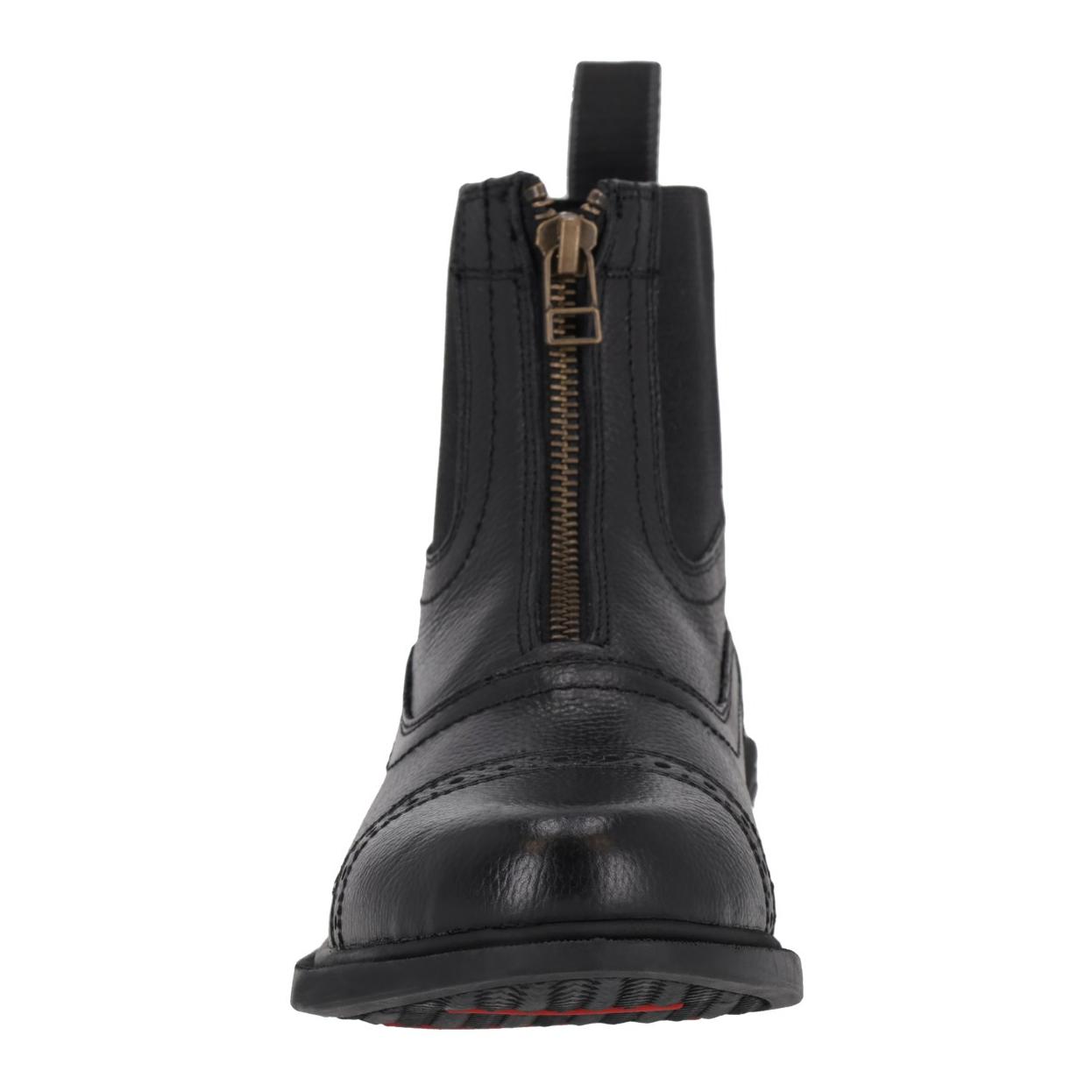 QHP Stiefelette Jakarta Adult - Leder Reitschuhe mit Reissverschluss