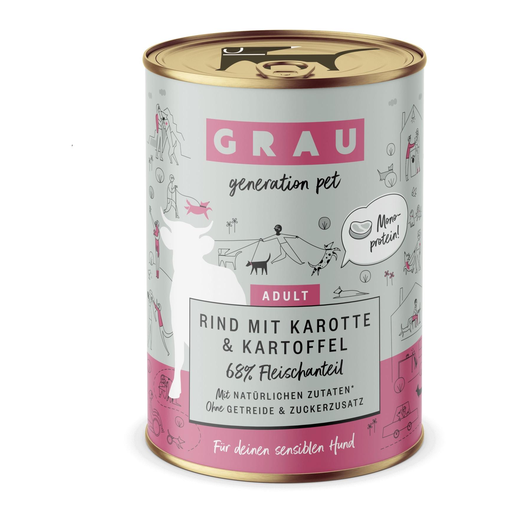 Grau - Generation Pet Nourriture humide au bœuf avec carotte et pomme de terre