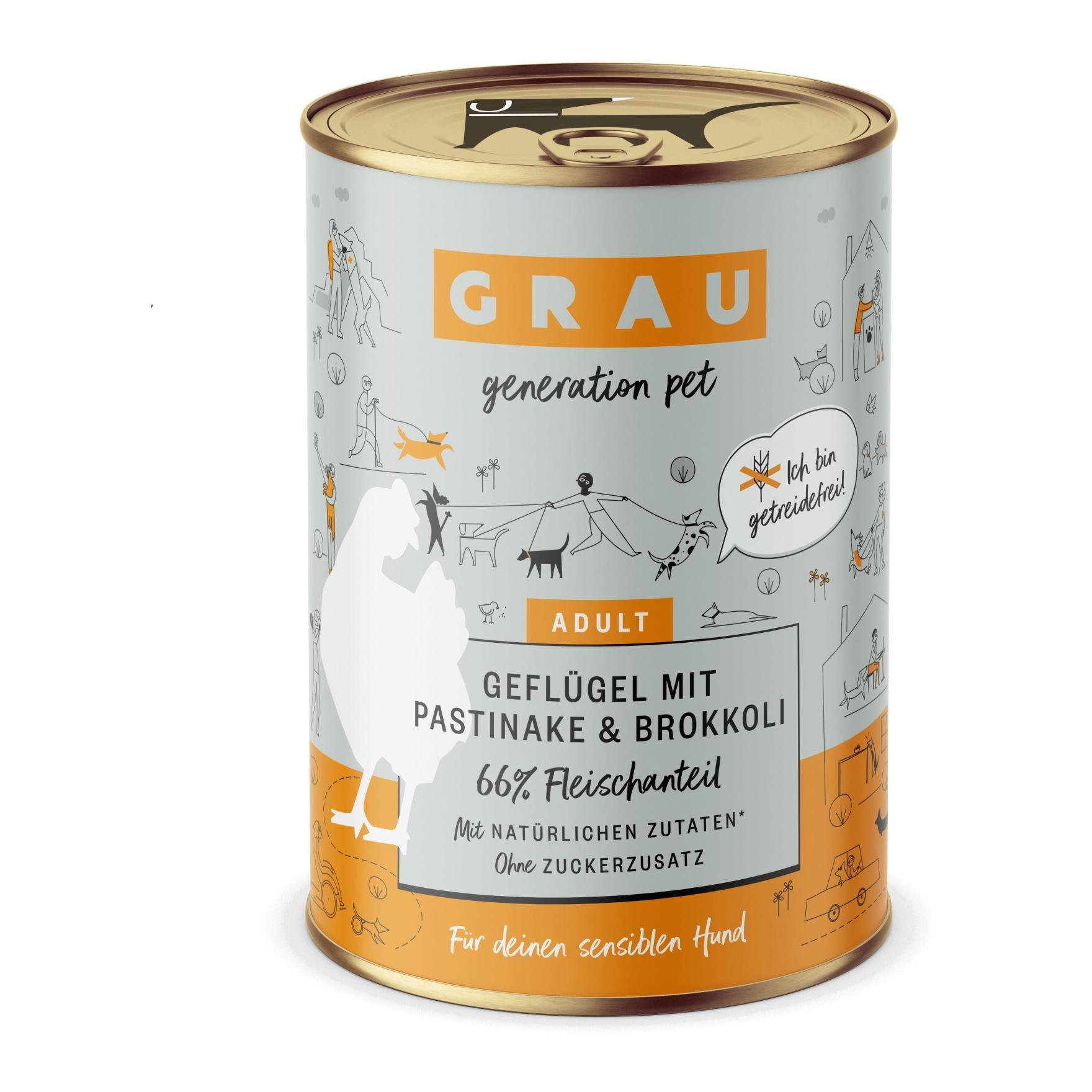 Grau - Generation Pet Nourriture humide Volaille avec panais et brocoli