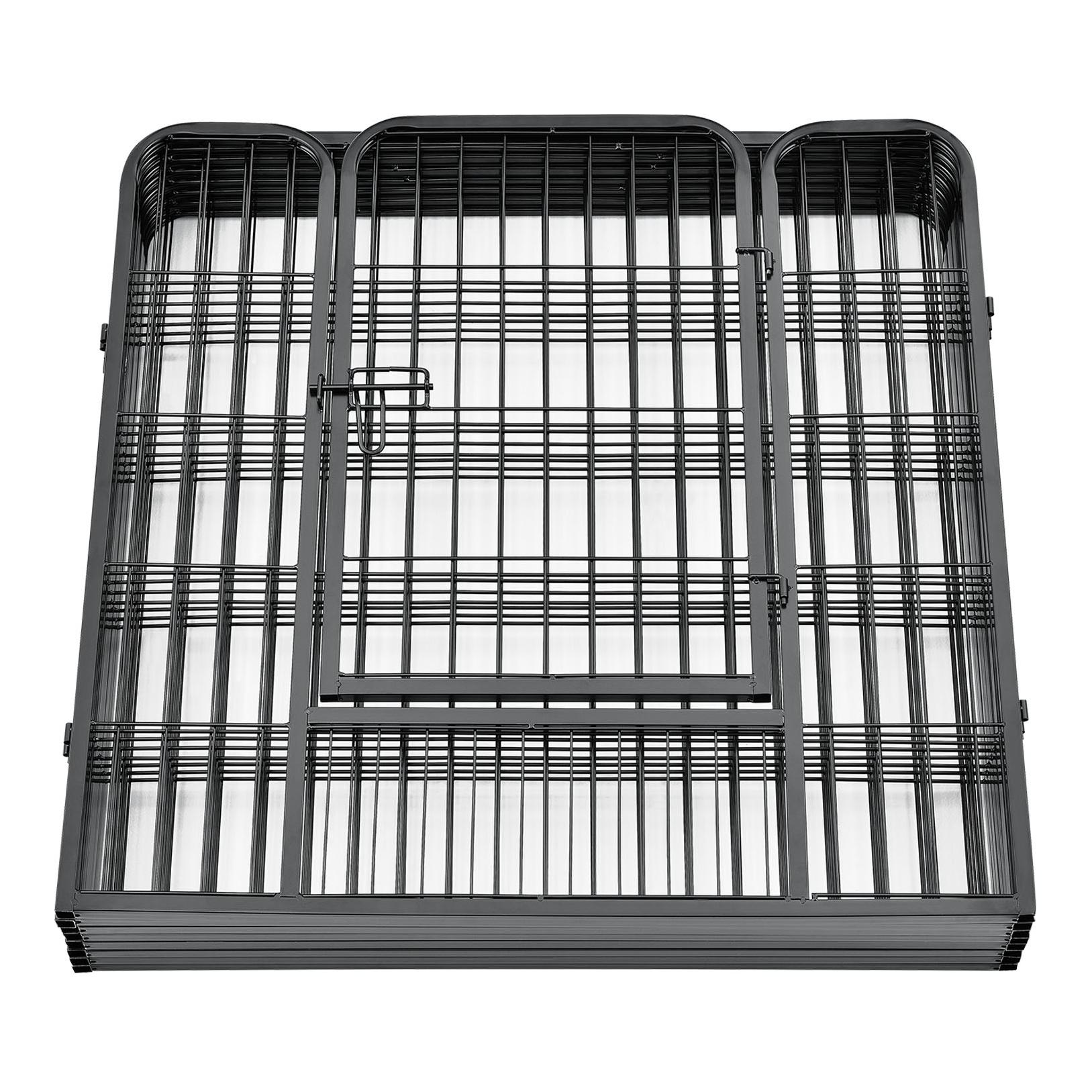 Hauptner Espace extérieur pour chiots en métal avec double porte verrouillable - 8 pièces