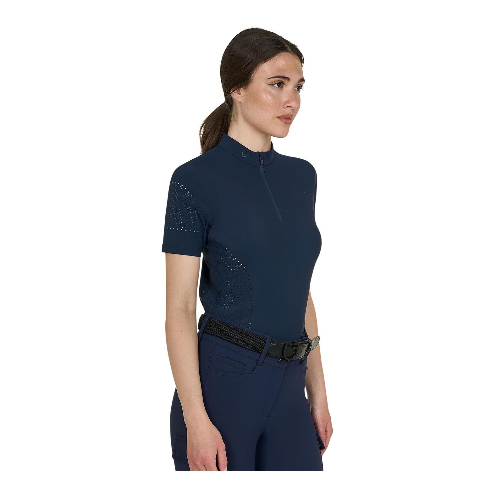Equestro T-shirt d'entraînement perforé à manches courtes pour femme