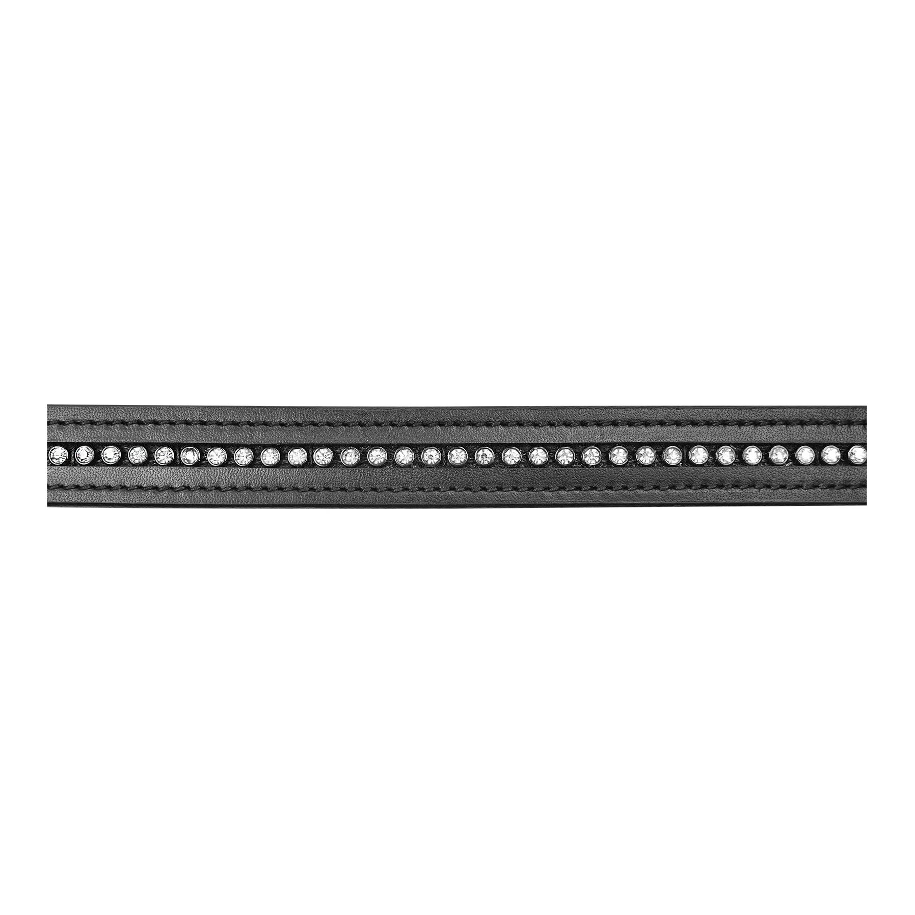 Waldhausen Rênes en toile avec une rangée de strass - noir/blanc