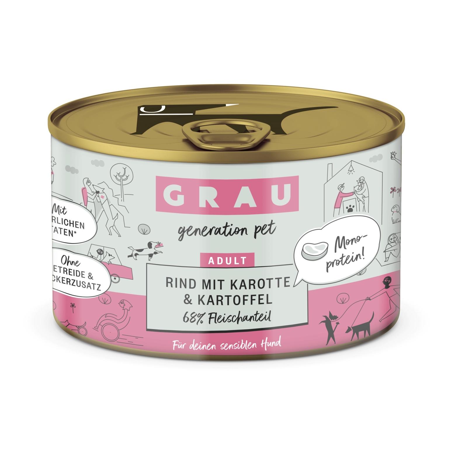 Grau - Generation Pet Nourriture humide au bœuf avec carotte et pomme de terre