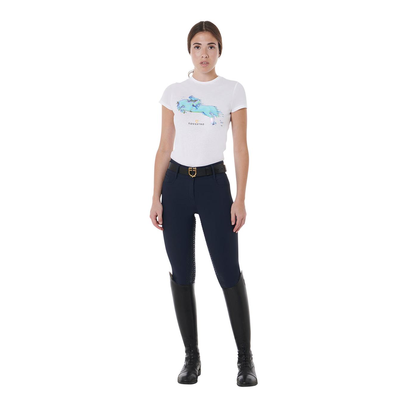 Equestro Culotte d'équitation taille haute à fond intégral pour filles