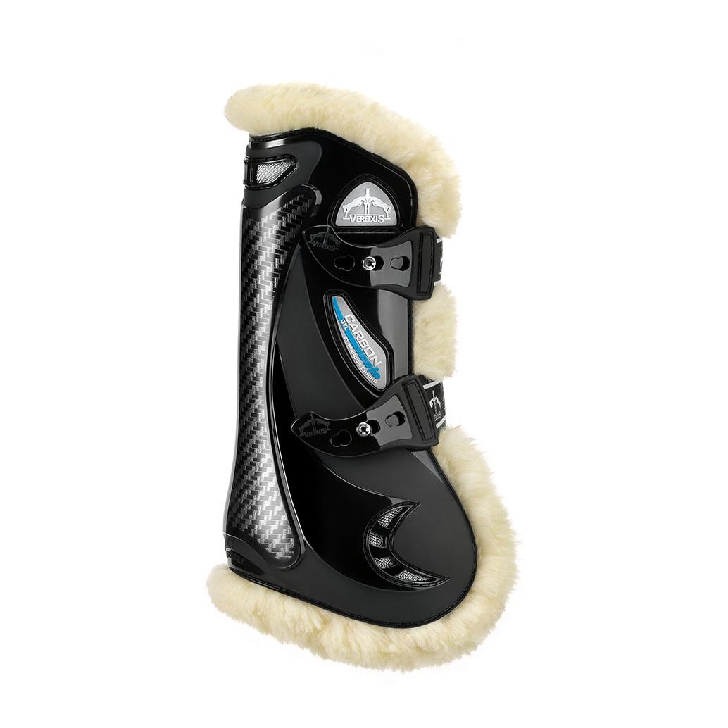 Veredus Sehnenschoner KUNSTFELL CARBON GEL VENTO Save The Sheep - schwarz