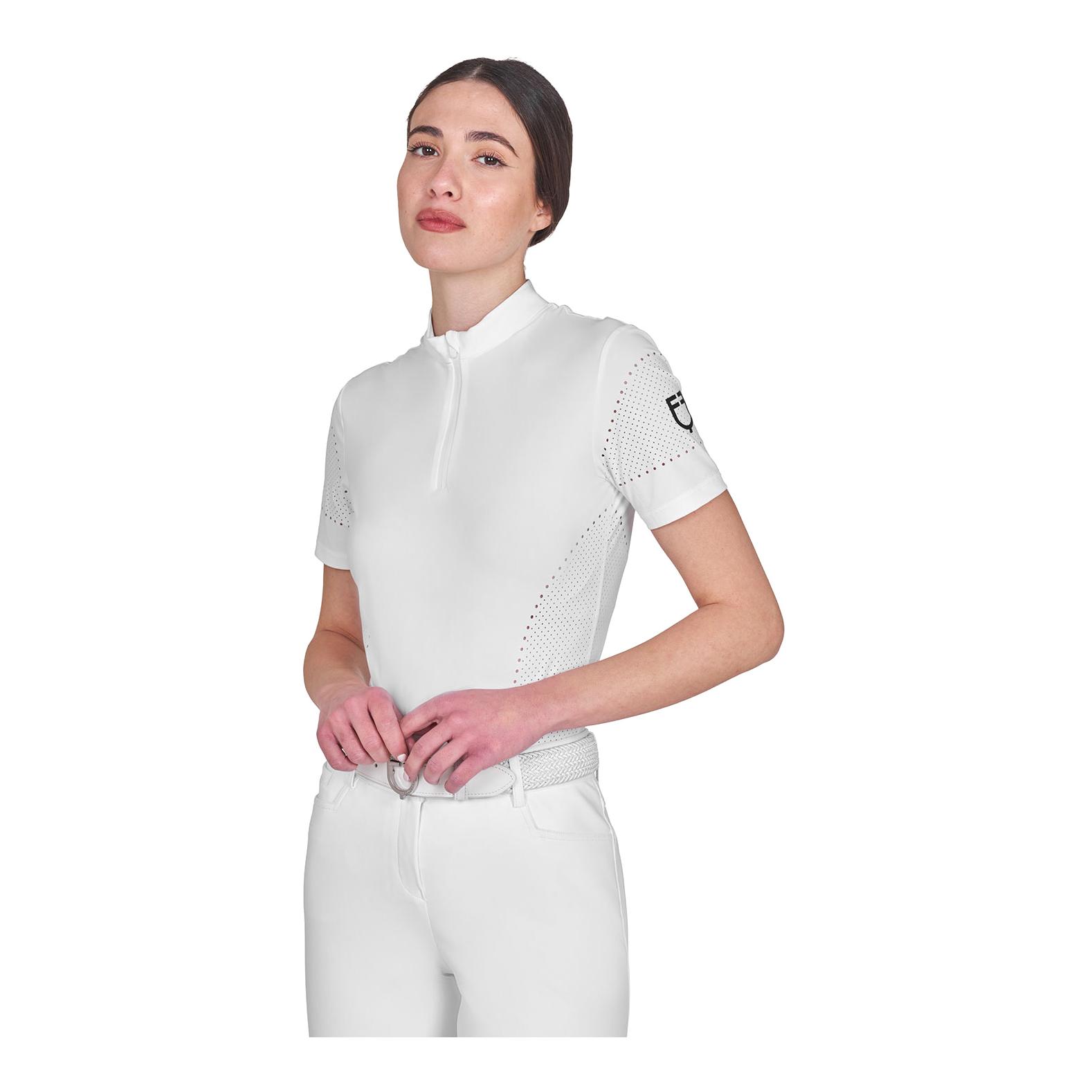 Equestro T-shirt d'entraînement perforé à manches courtes pour femme