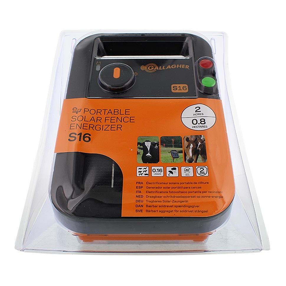 Gallagher Électrificateur solaire S16 – batterie incl.