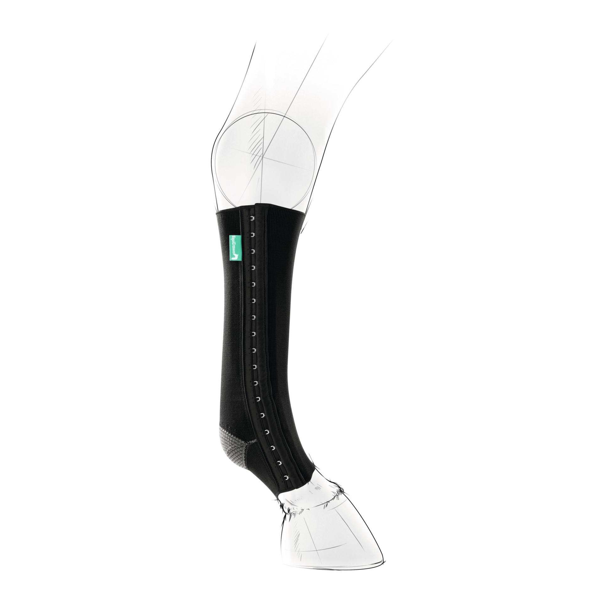 EquiCrown Kompressionsbandage fit - vorne, Hakenverschluss - grau