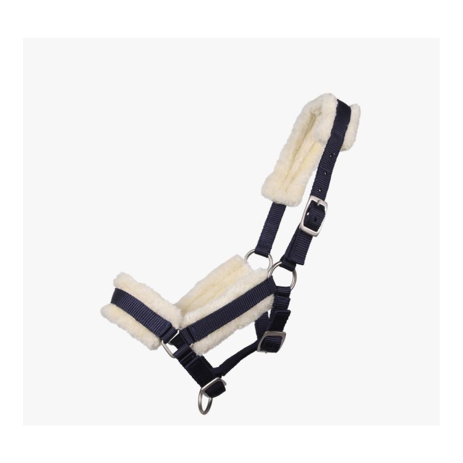 QHP Fohlen Halfter mit Pelz - navy