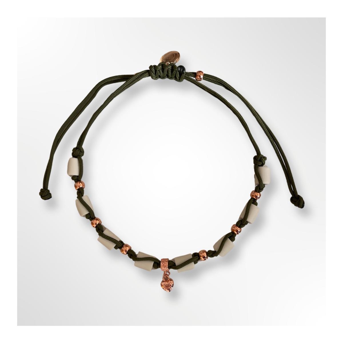 Carolina Corrodi Collier antitiques EM en corde avec perles EM – vert foncé