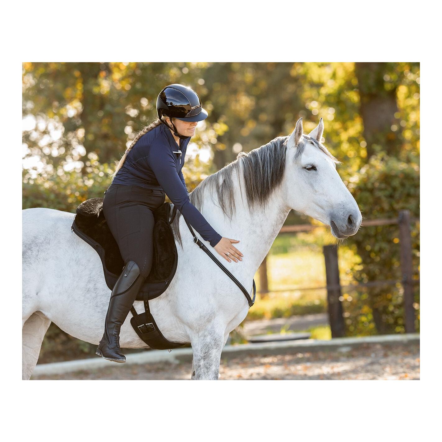QHP Bareback Pad Super Soft – Tapis de monte à cru avec fourrure synthétique & surface antidérapante