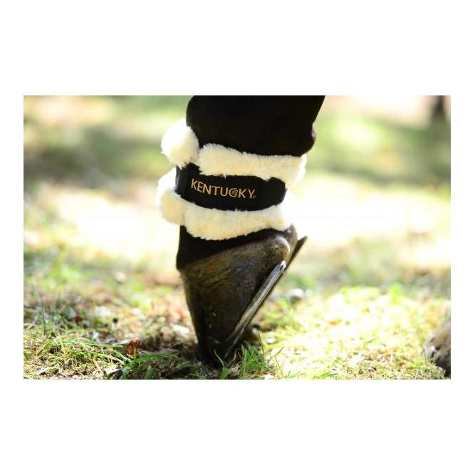 Kentucky Fesselschutz mit Kunst-Schaffell 2er-Set - schwarz