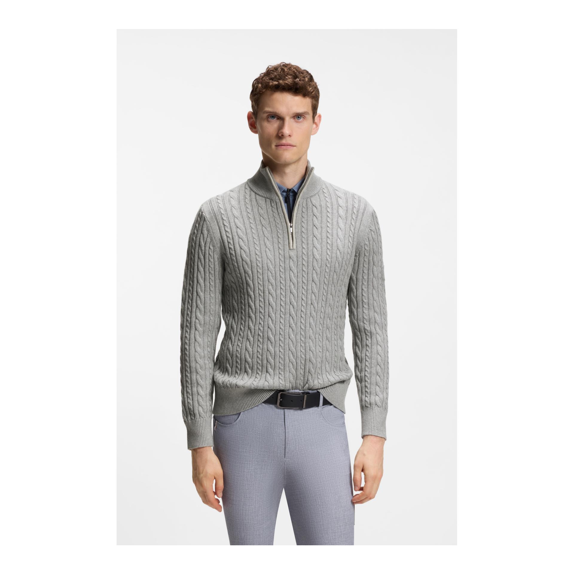 BOSS Equestrian Pull en tricot demi-zip Jerome homme