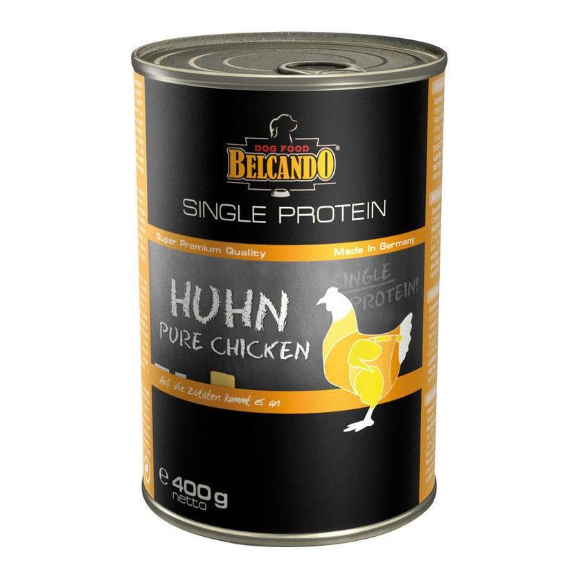 BELCANDO Poulet Aliment humide Variété pure sans additifs artificiels Boîte 400 g