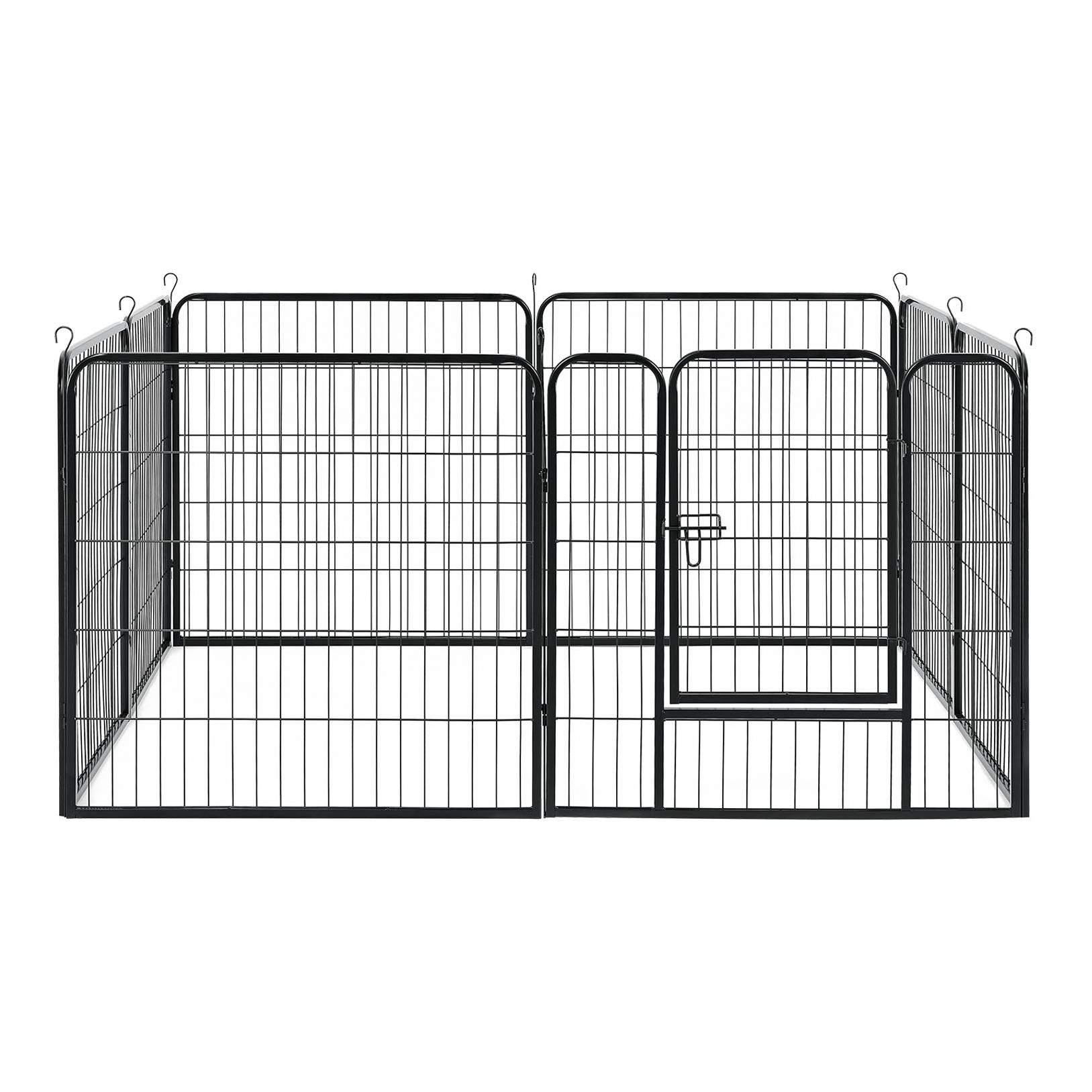Hauptner Espace extérieur pour chiots en métal avec double porte verrouillable - 8 pièces