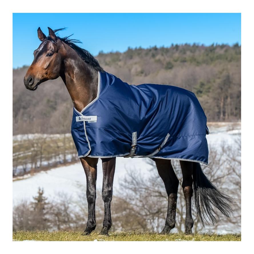 Bucas Couverture d'extérieur Freedom Turnout High Neck 150g - navy/silver