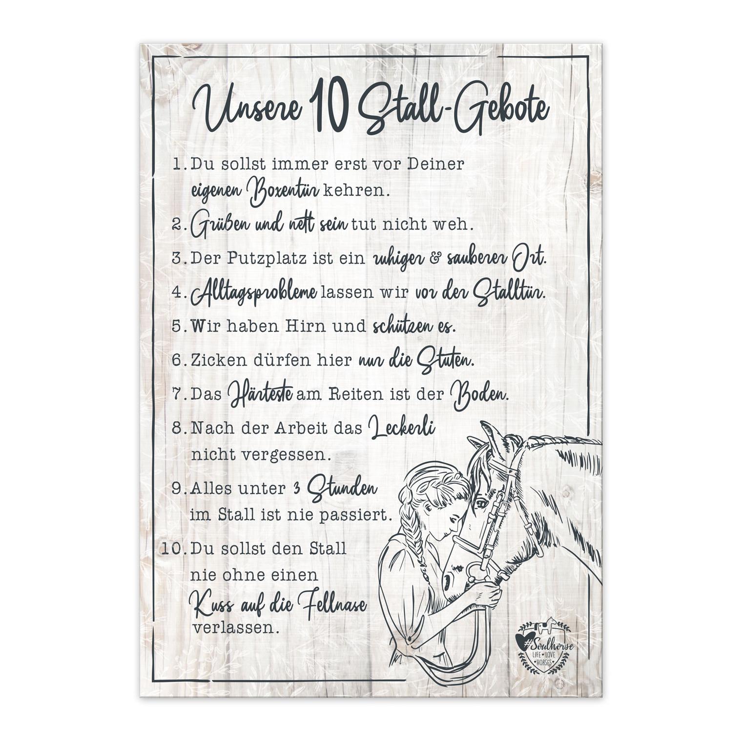Soulhorse “10 Stallgebote” Stallschild