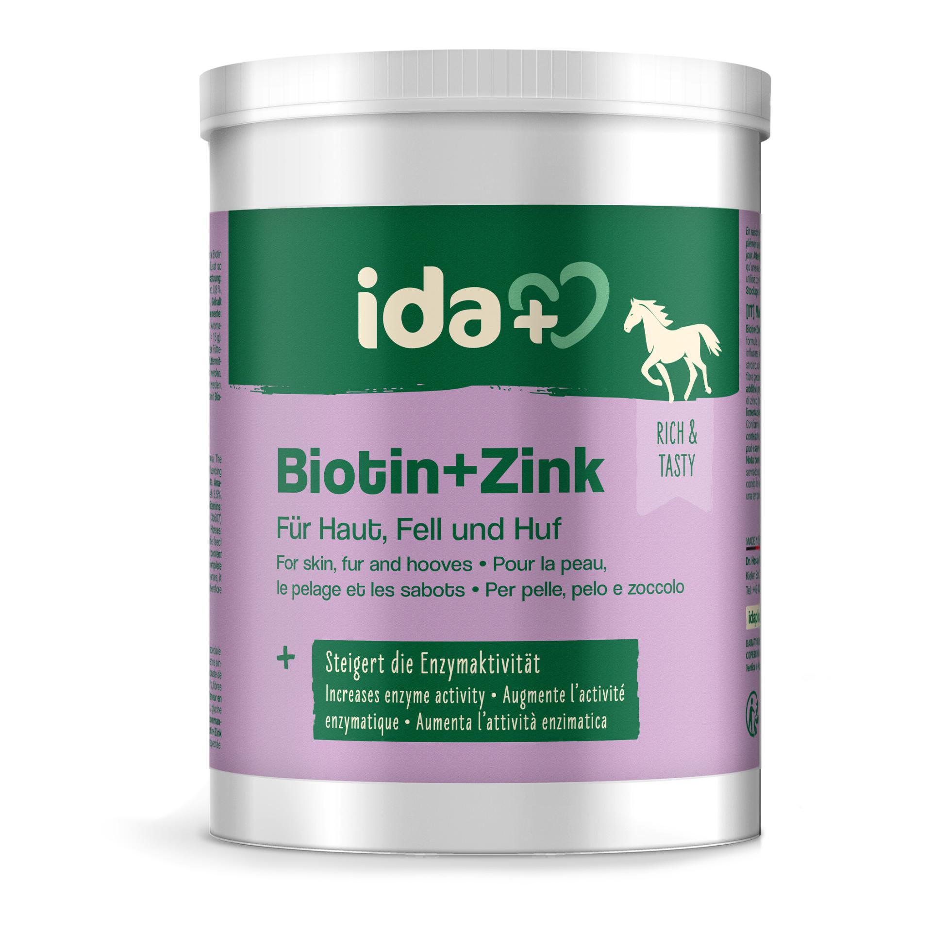 IdaPlus Biotine + zinc pour chevaux - hautement dosé - améliore la qualité et la croissance des sabots