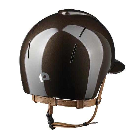 KEP Casque d'équitation Smart Nova Polo - Shine / jugulaire beige