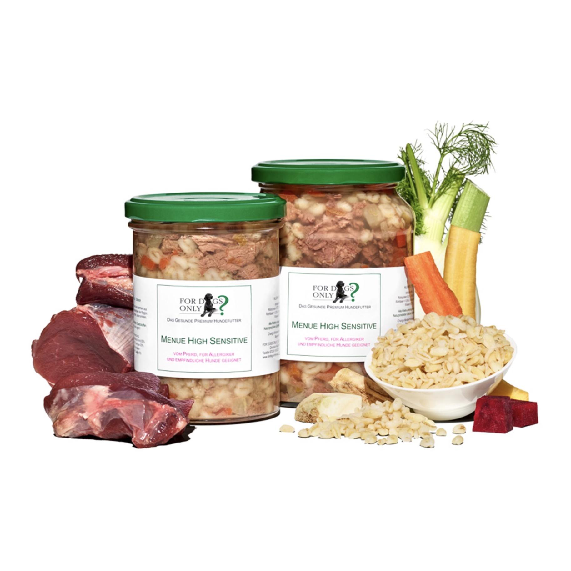 For Dogs Only? Alimentation premium pour chiens Menue High Sensitive Cheval