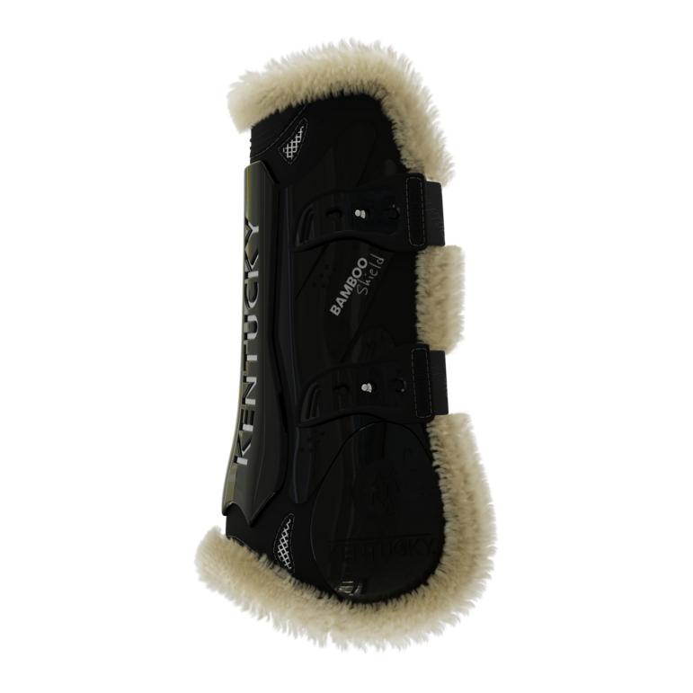 Gamaschen Vegan Lamfell Bamboo Elastik - schwarz