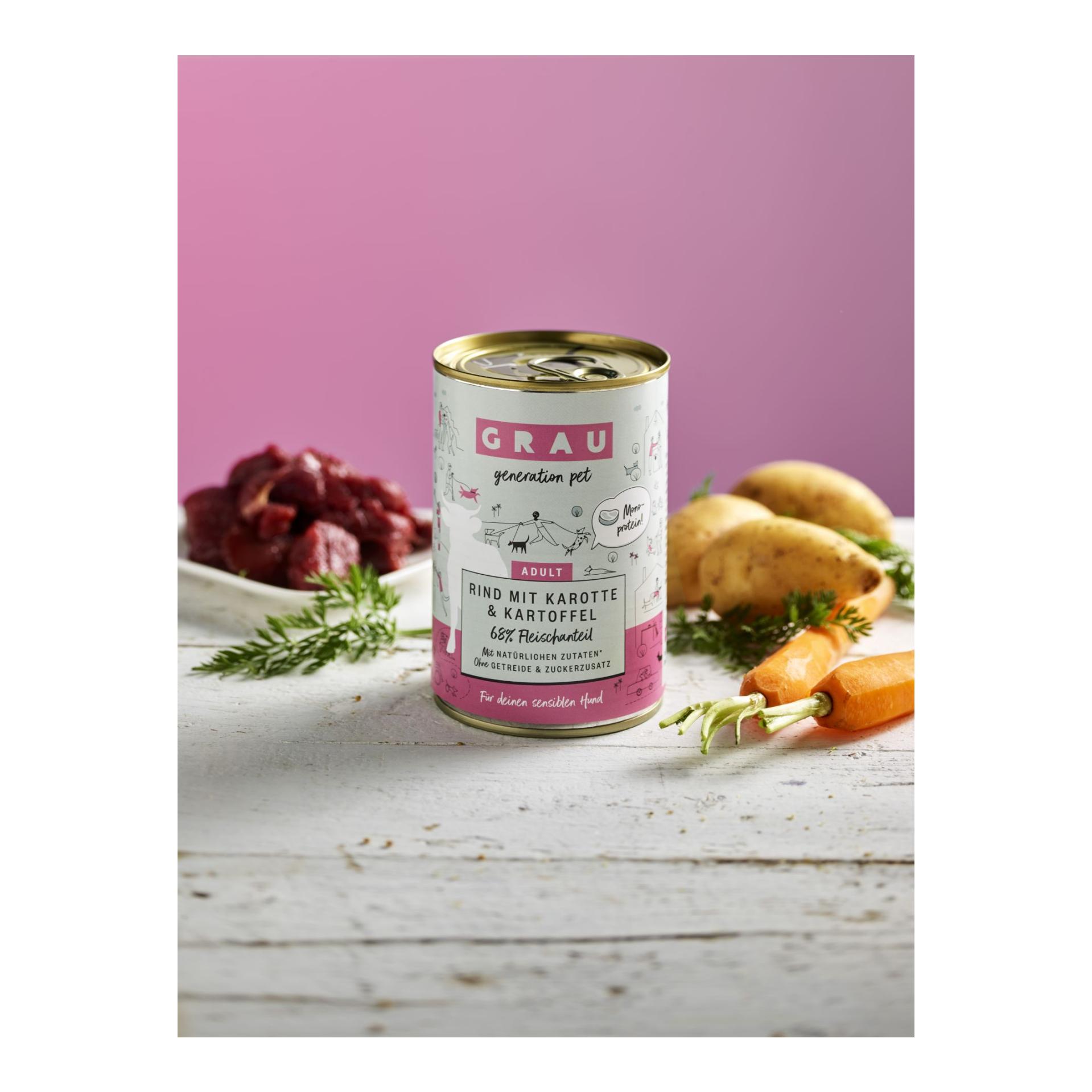 Grau - Generation Pet Nourriture humide au bœuf avec carotte et pomme de terre