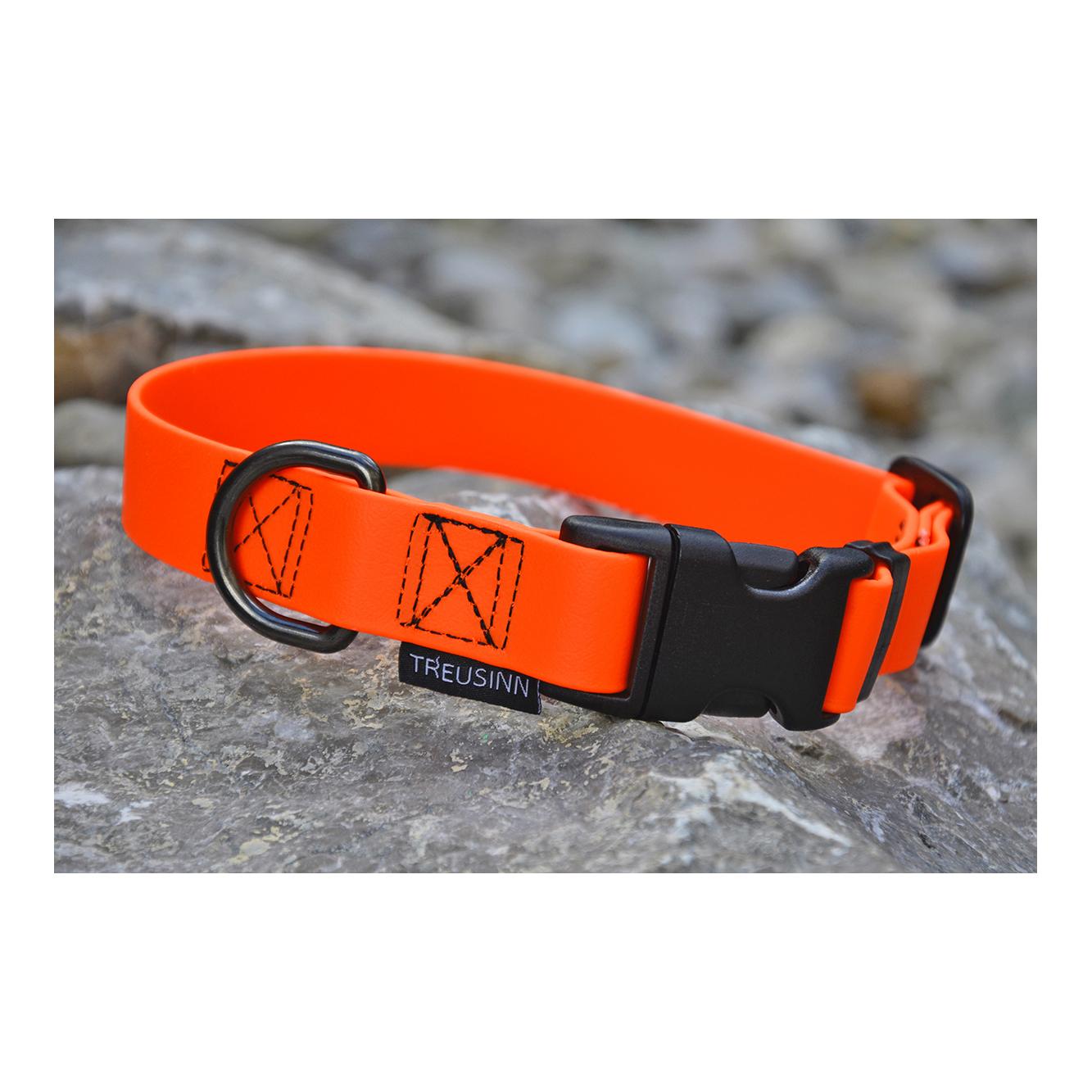 Treusinn. Collier pour chien Biothane STAY - orange fluo