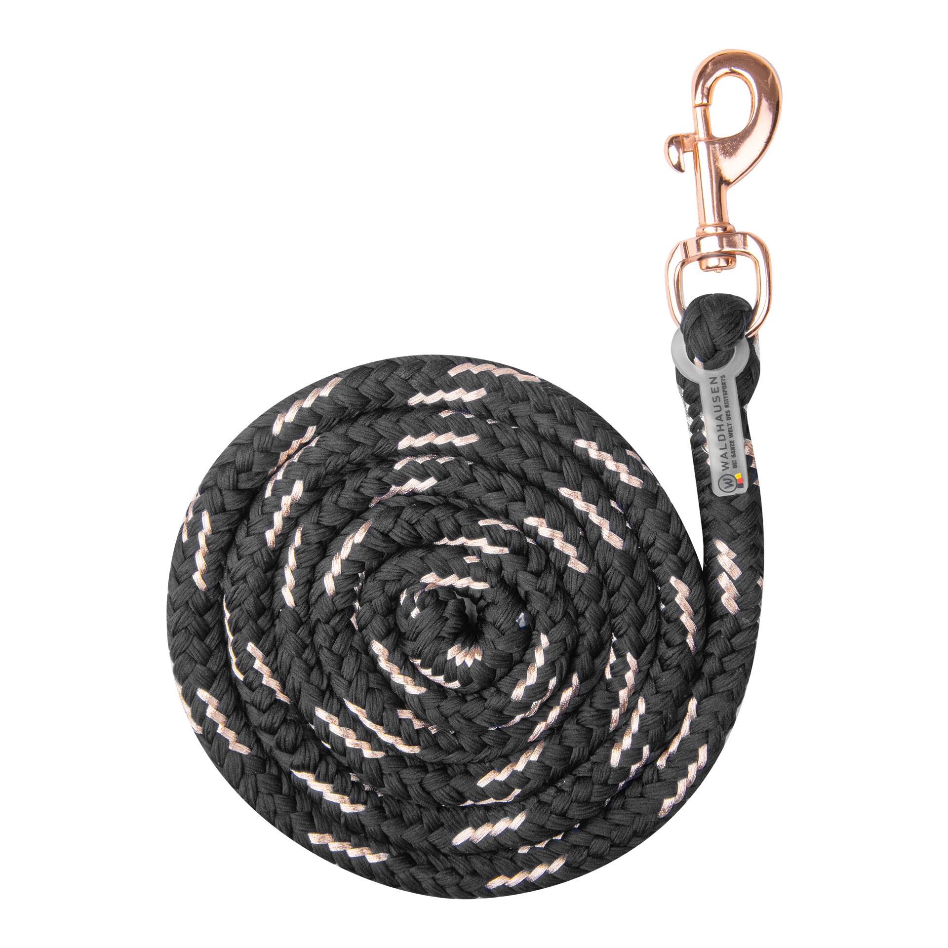 Waldhausen Anbindestrick Rosé mit Karabiner - schwarz