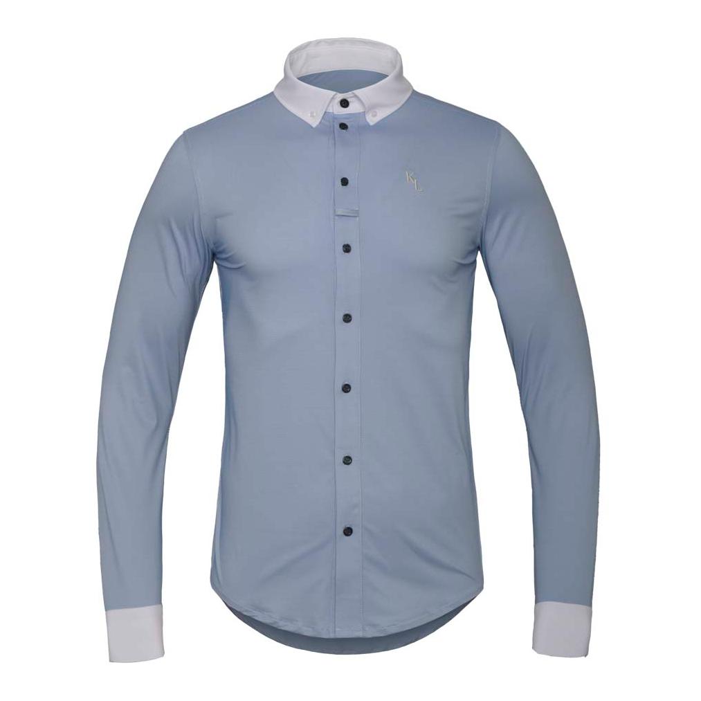 T-shirt à manches longue de concours KLOla pour hommes – bleu Fjord