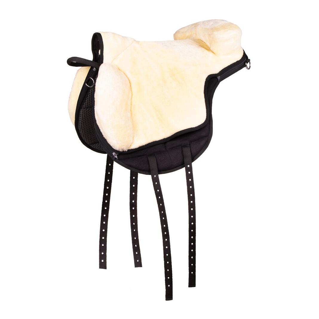 QHP Bareback Pad Super Soft - Reitpad mit Kunstfell & Anti-Rutsch