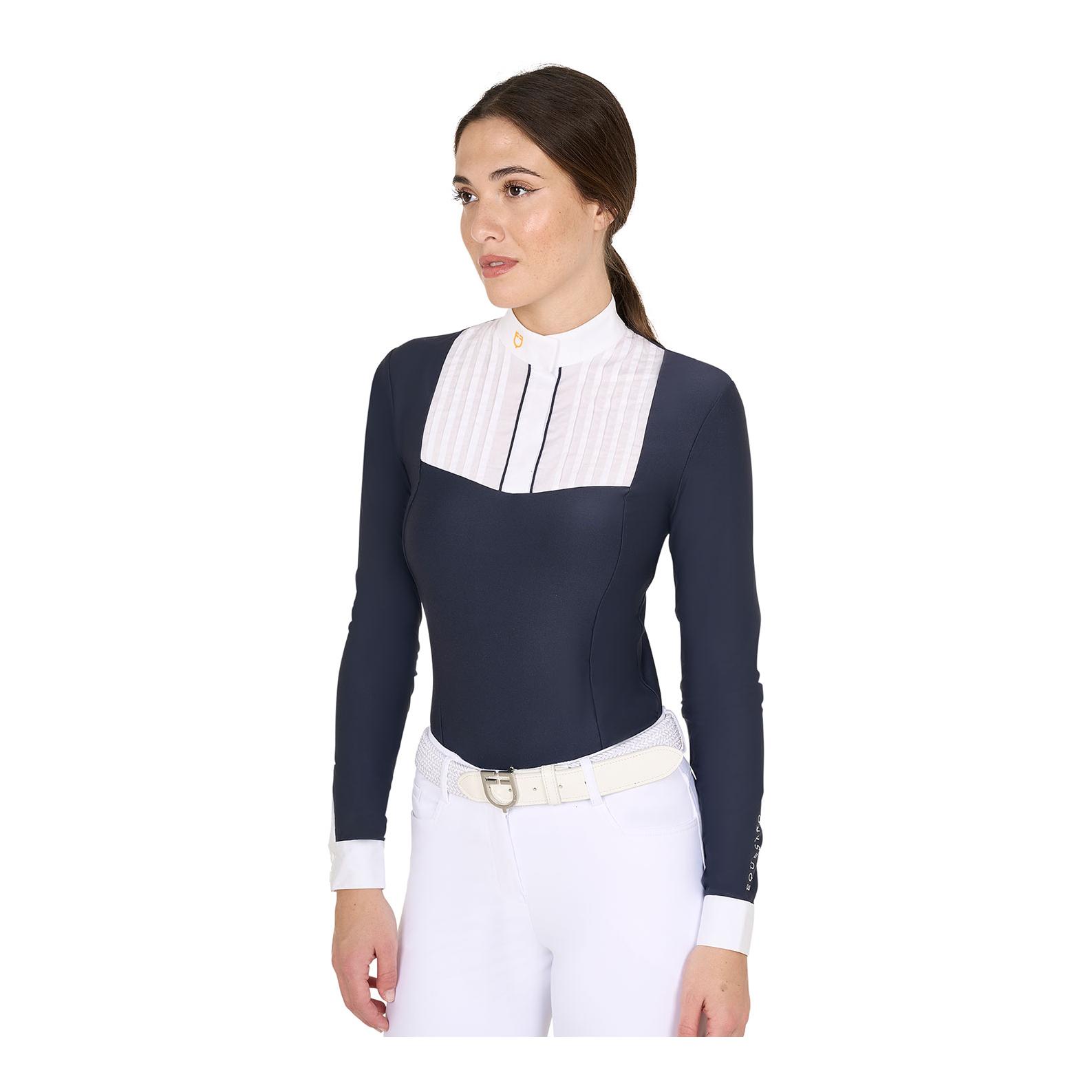 Equestro Turniershirt Plisee Langarm Damen