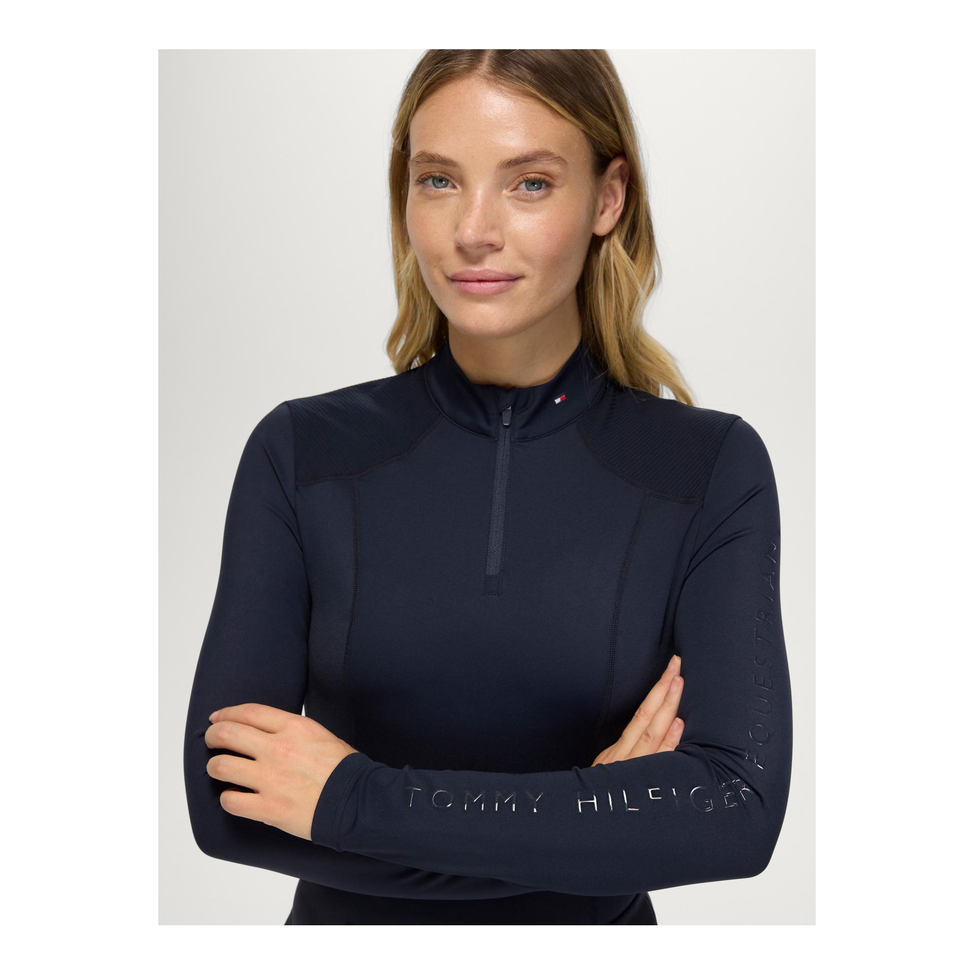 Tommy Hilfiger Equestrian Sous-pull technique zippé 1/4 femme Echo