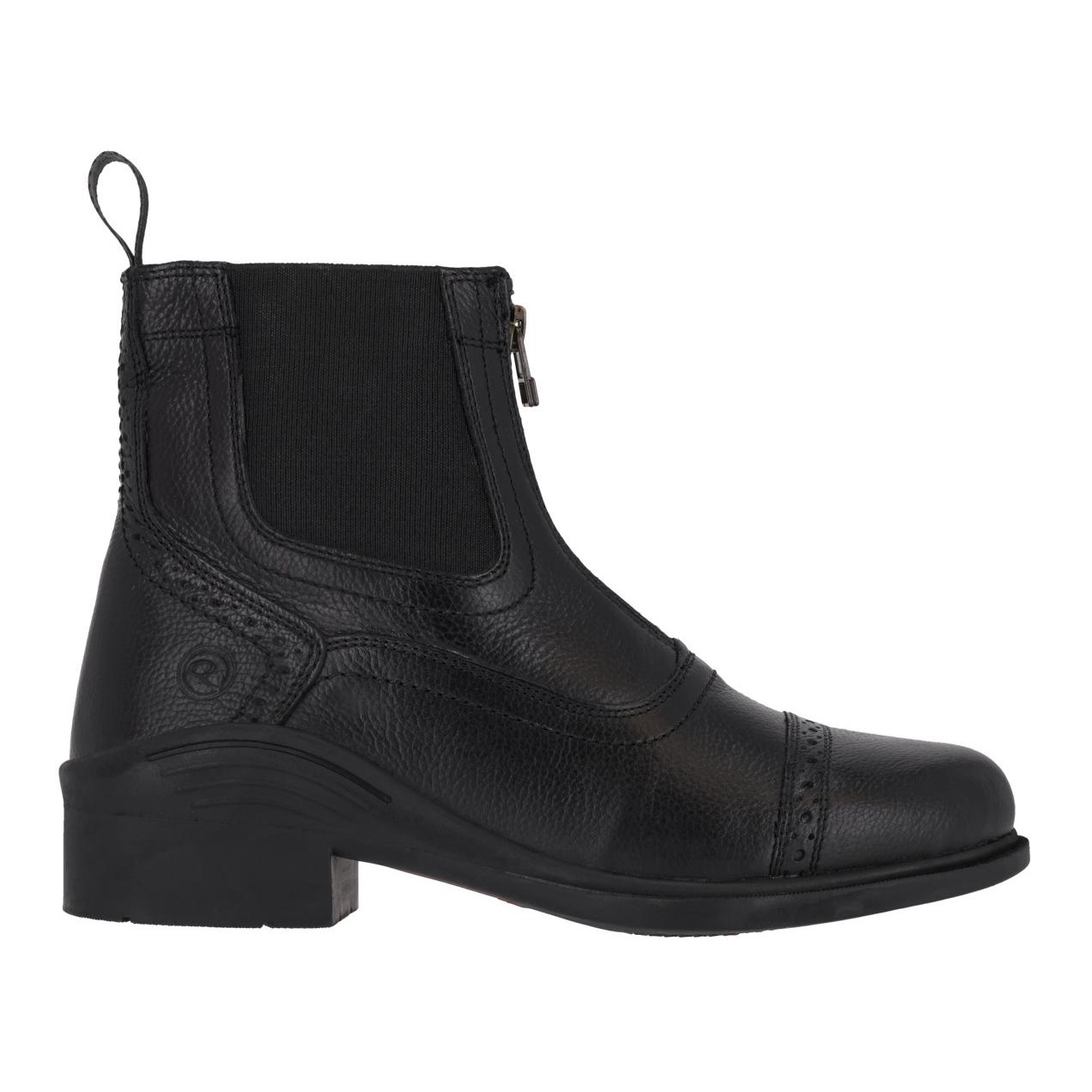QHP Stiefelette Jakarta Adult - Leder Reitschuhe mit Reissverschluss