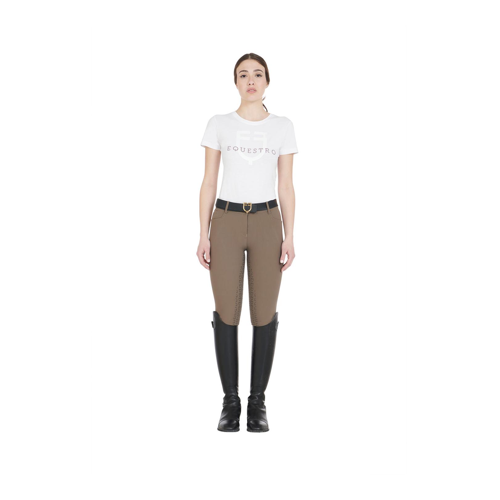 Equestro Culotte d'équitation taille haute à fond intégral pour filles