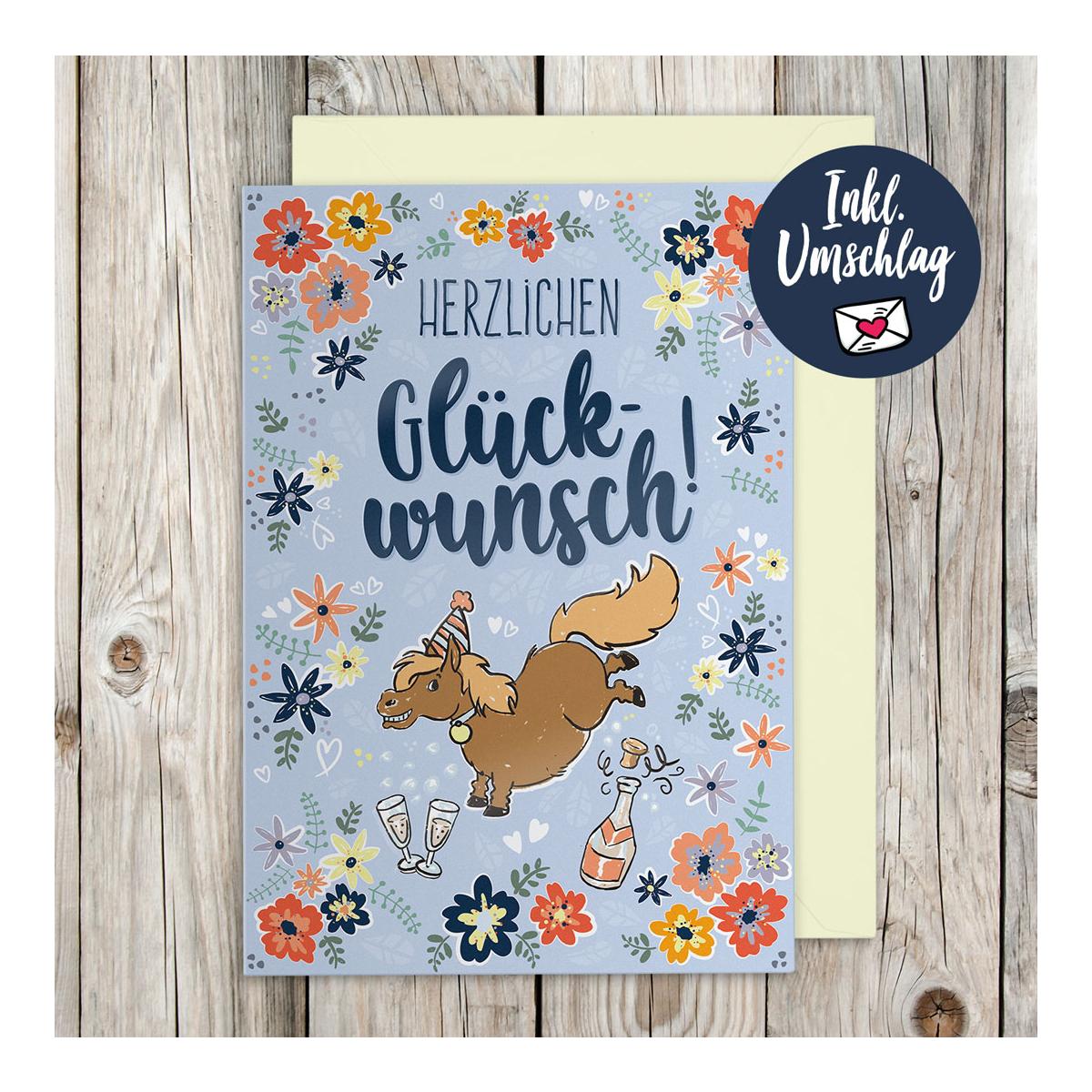 Soulhorse Carte de vœux « Herzlichen Glückwunsch »