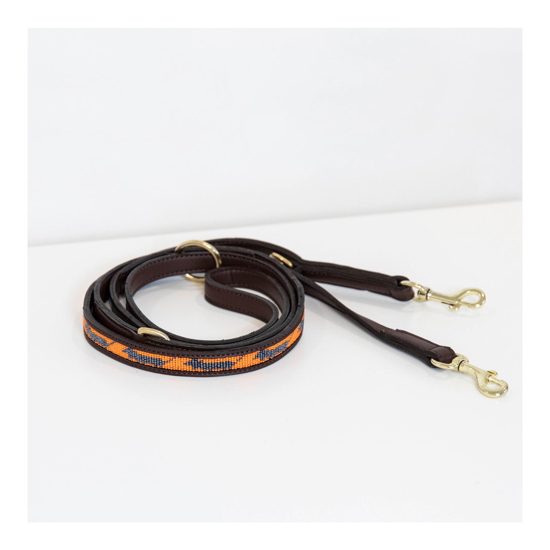 Kentucky Dogwear Laisse pour chien faite main Pearls - orange/noir
