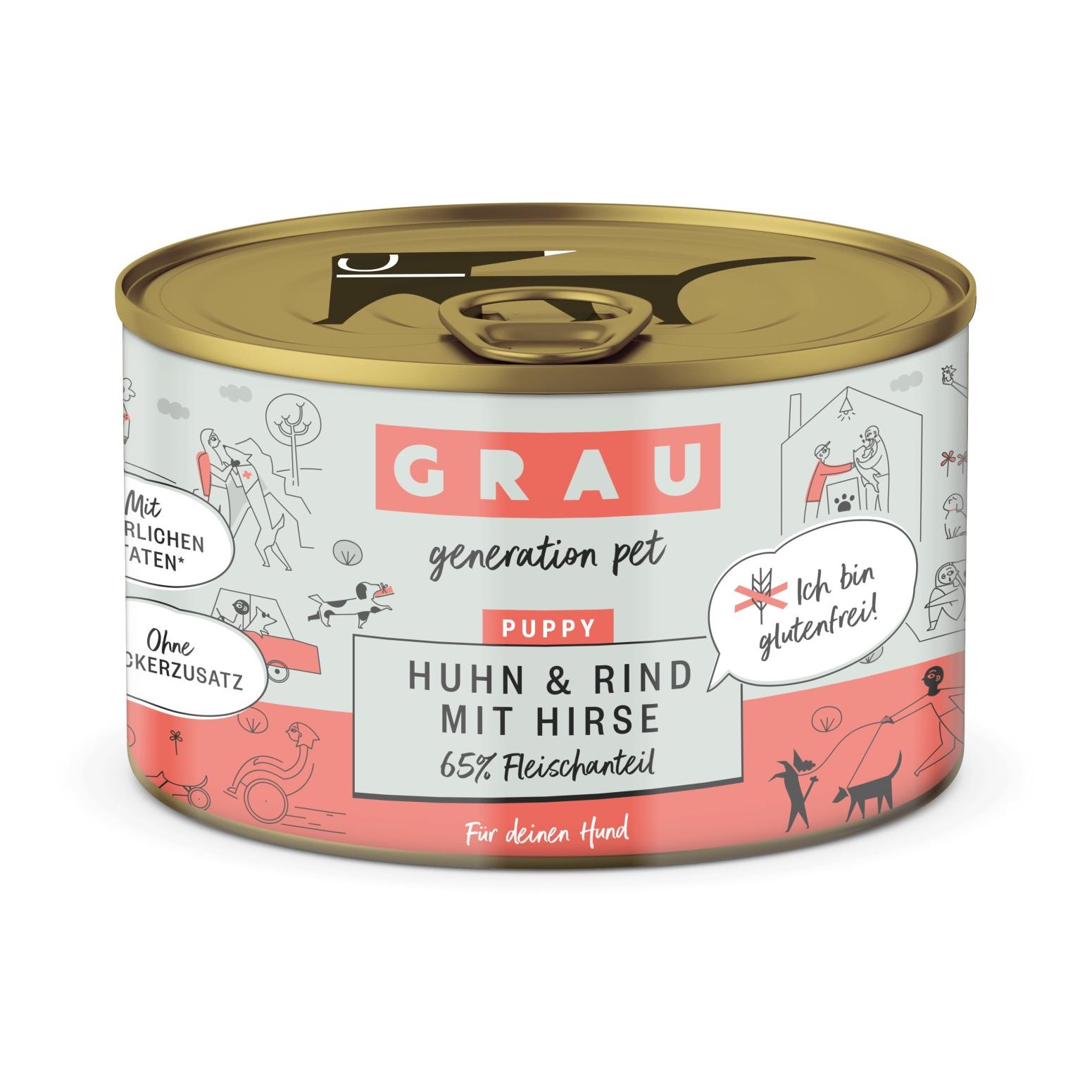 Grau - Generation Pet Nourriture humide Puppy poulet et bœuf avec millet