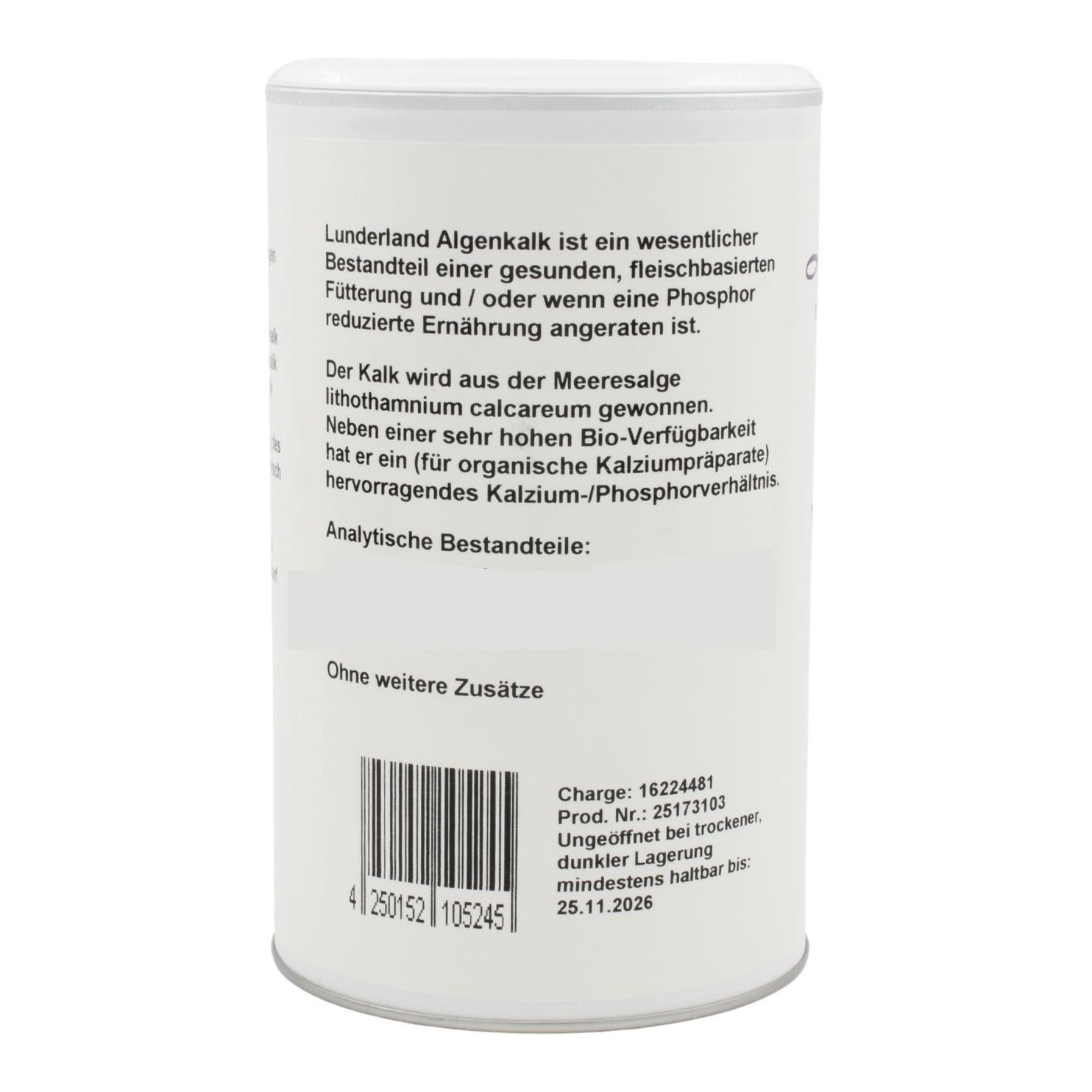 Lunderland Chaux d'algues - Aliment complet pour chiens et chats