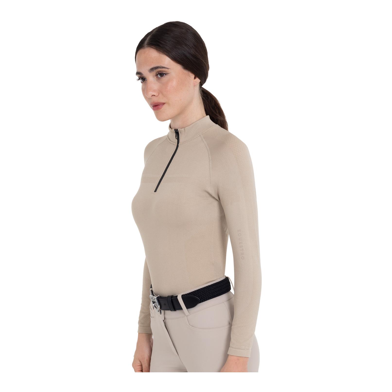 Equestro Maillot d'entraînement manches longues demi-zip femme