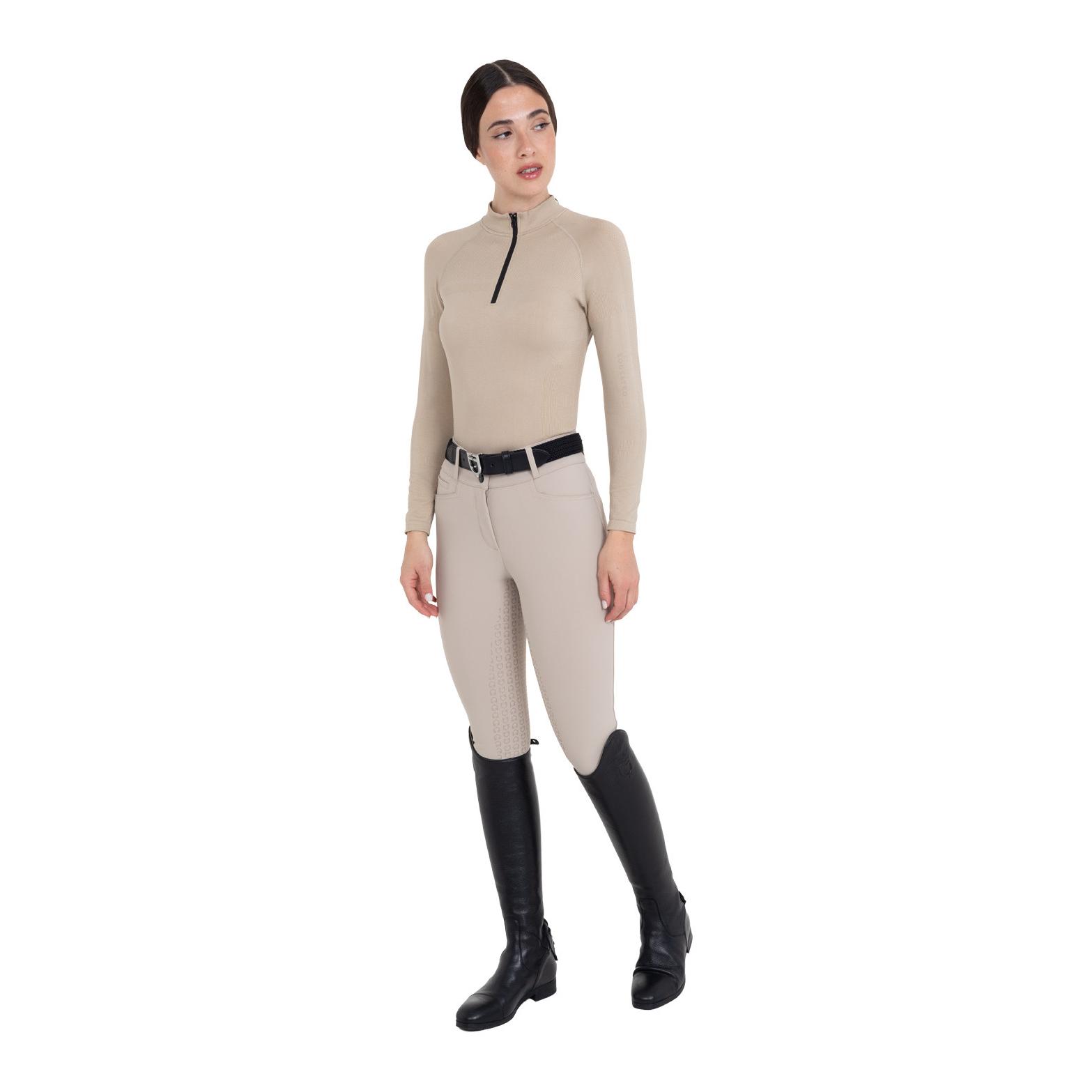 Equestro Maillot d'entraînement manches longues demi-zip femme