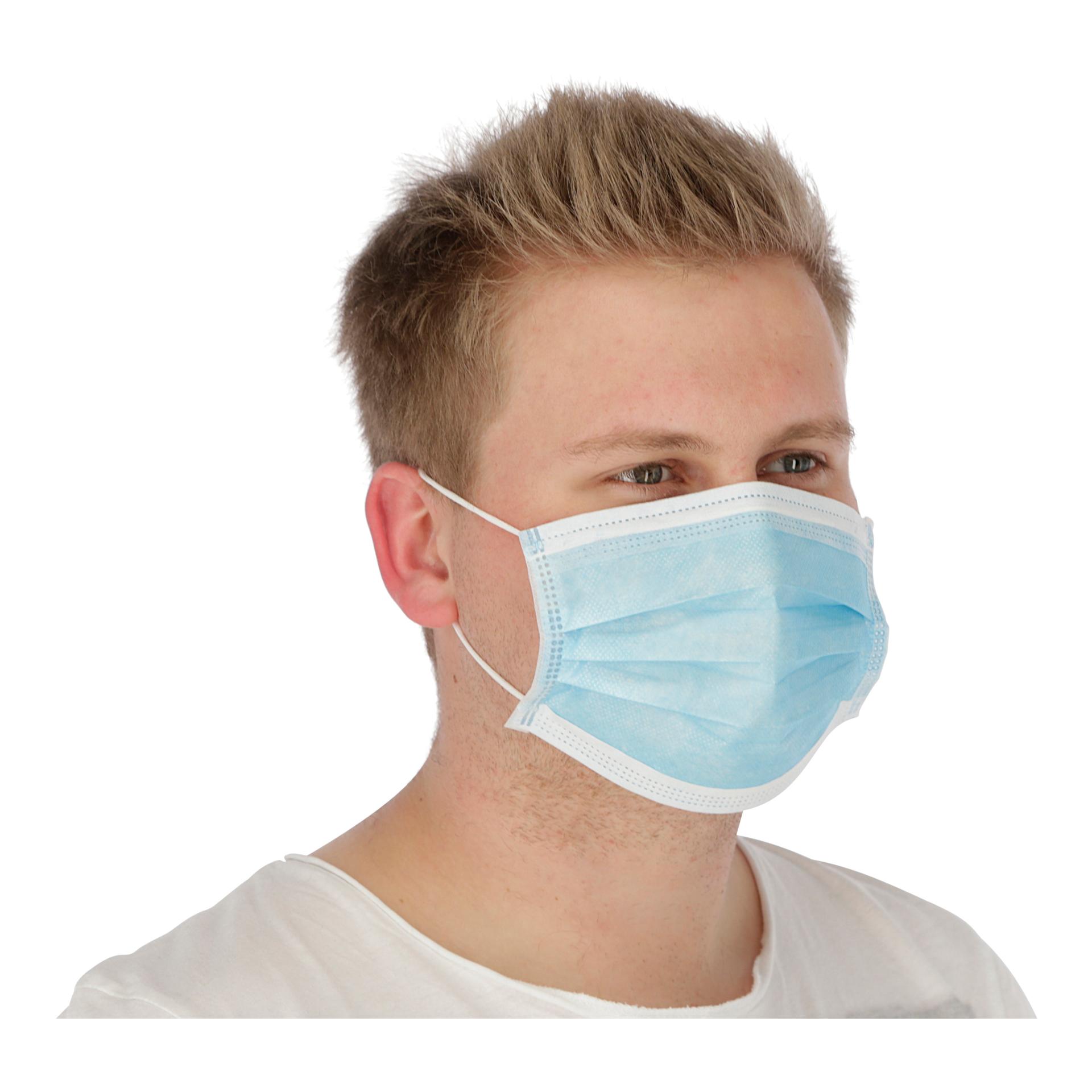 Kerbl Mund-Nasenschutz Schutzmaske - 3-lagige Hygienemaske - 50 Stück