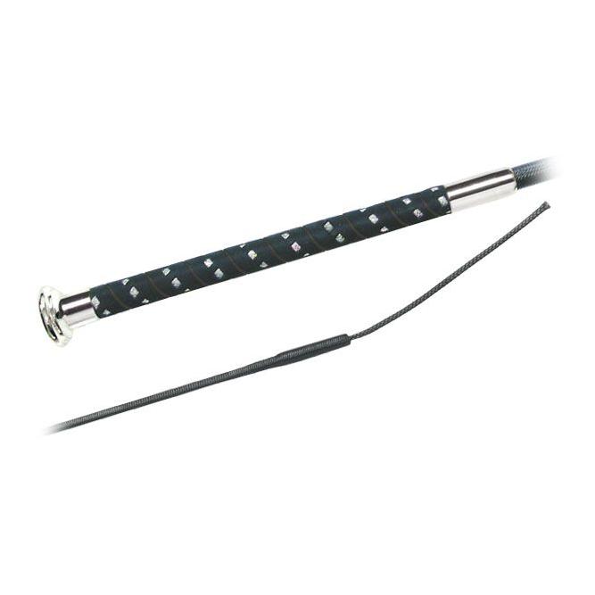 Fleck Dressurgerte Starline Professional– Nylon – Glitzer-Nubuk-Griff – Pilzkopf - schwarz