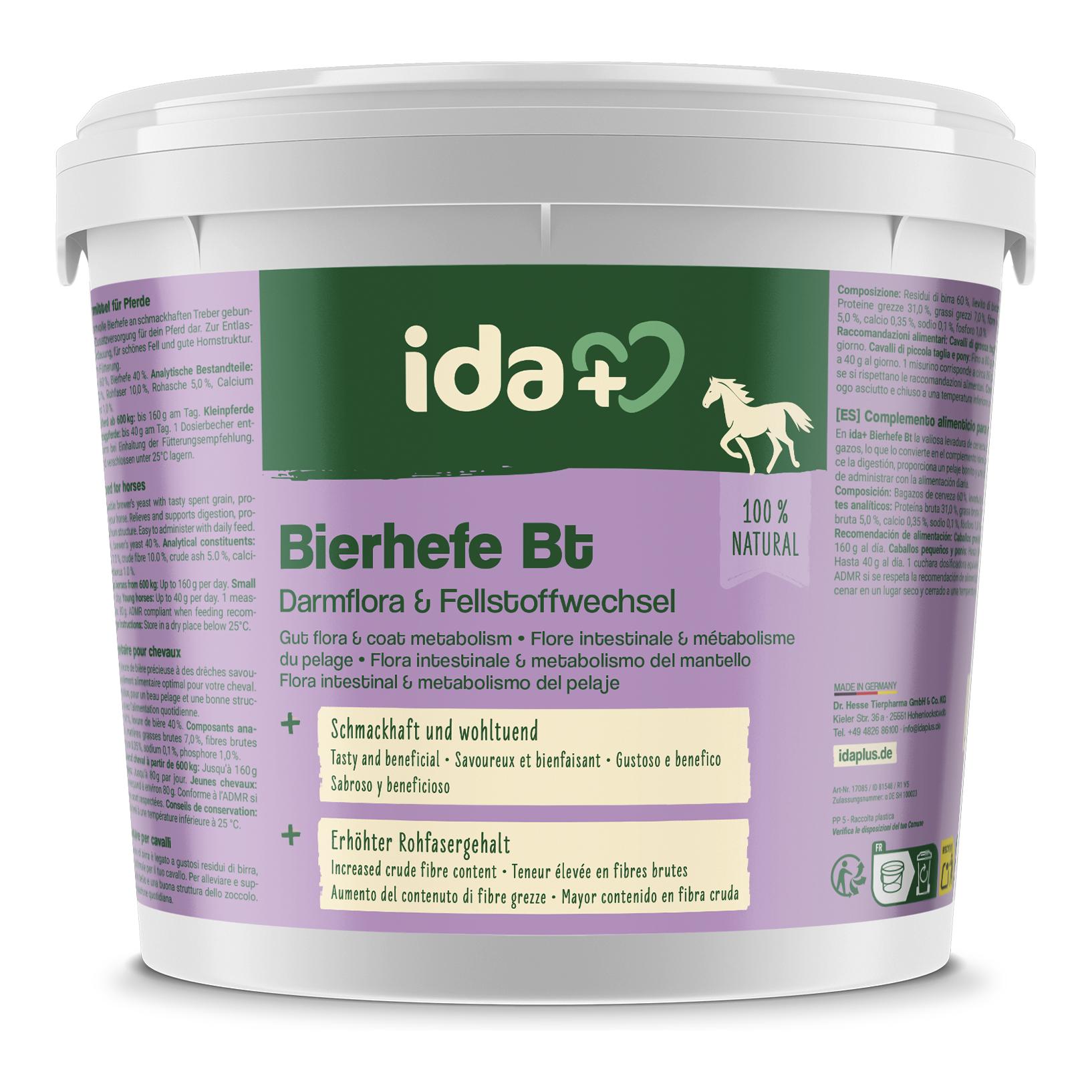 IdaPlus Bierhefe Bt - Futterergänzung für glänzendes Fell & kräftige Haut