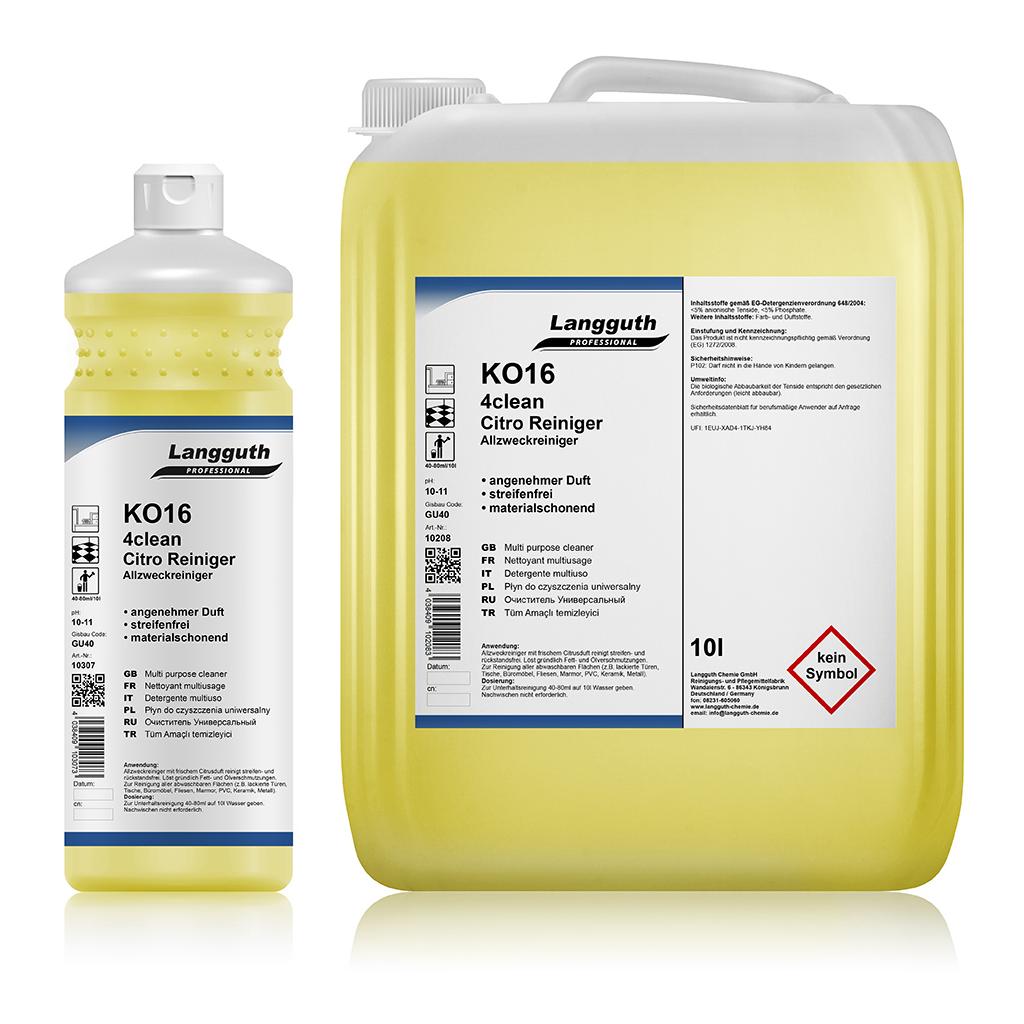 Langguth Nettoyant Citro 4clean KO16 - nettoyant multi-usages pour surfaces lavables