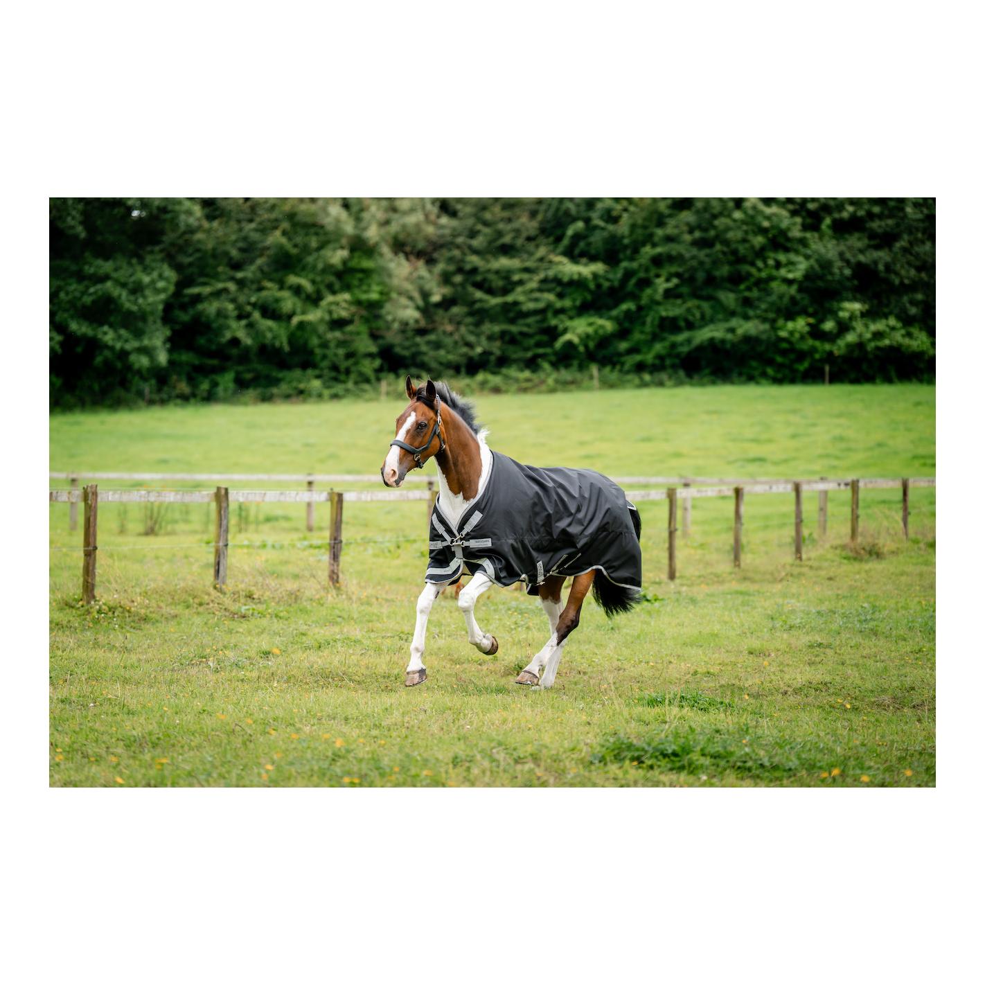 Horseware Weidedecke Amigo 1200D Turnout 0g Black/Titanium Grey & Silver