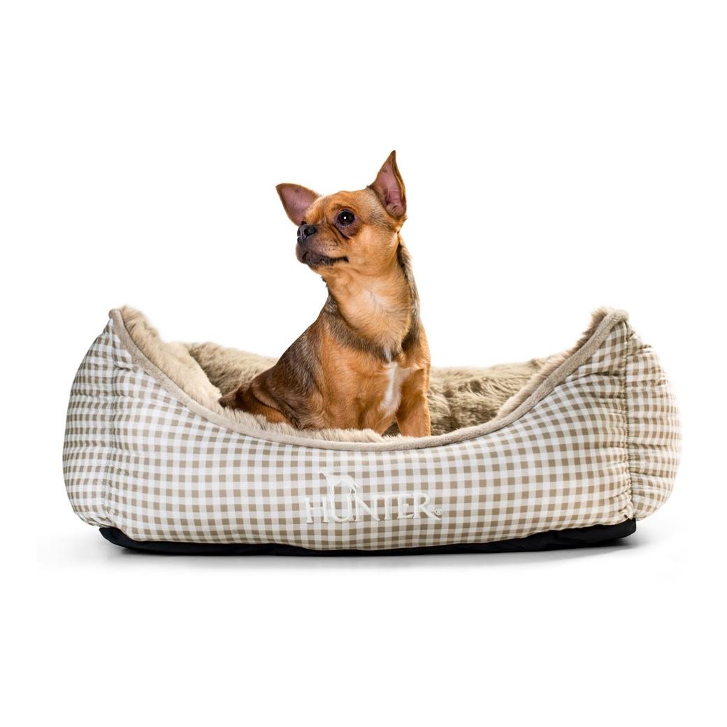 Hunter Canapé pour chiens Astana avec imitation de fourrure - carreau beige