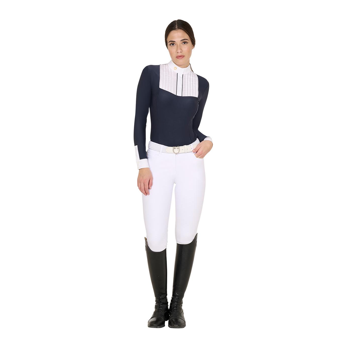 Equestro Turniershirt Plisee Langarm Damen
